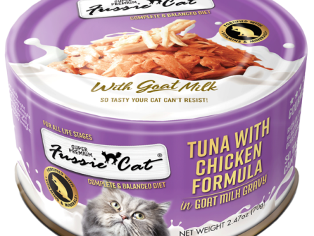 Fussie Cat Premium Tuna with Chicken Formula in Goat Milk Gravy Canned Cat Food Online Sale