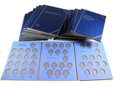 Group Lot of Gently Used Vintage Canadian Whitman Blue Coin Folders. Guaranteed all different. 10pcs. For Cheap