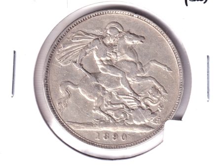 Great Britain 1890 Crown Sterling Silver, F-VF (F-15) Scratched For Cheap