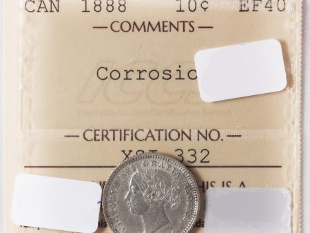 1888 Canada 10-Cents ICCS Certified EF-40 (Corrosion) For Sale