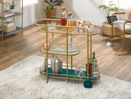 Coral Cape Bar Cart Metal glass 3a Fashion