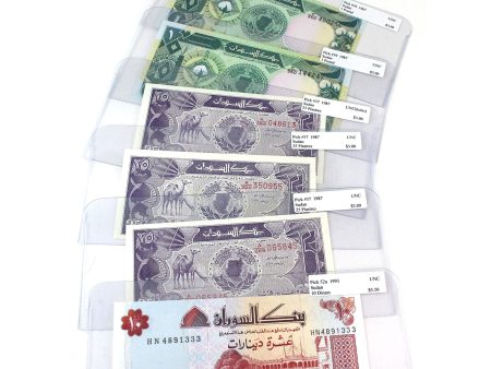 Lot of 6x 1987 & 1993 Sudan Mixed Denominations, All UNC, 6Pcs. (Holes) Hot on Sale