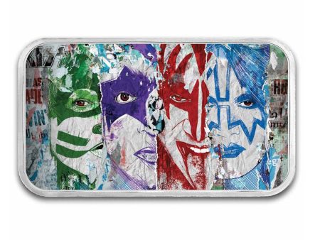 (2024) KISS Colourized Newsprint Characters 1oz .999 Silver Bar (No Tax) Discount