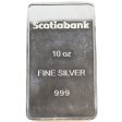 10oz Scotiabank Metals Fine Silver Bar (No Tax) Lightly Toned on Sale