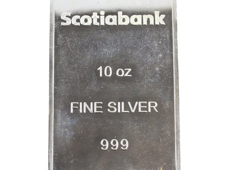 10oz Scotiabank Metals Fine Silver Bar (No Tax) Lightly Toned on Sale