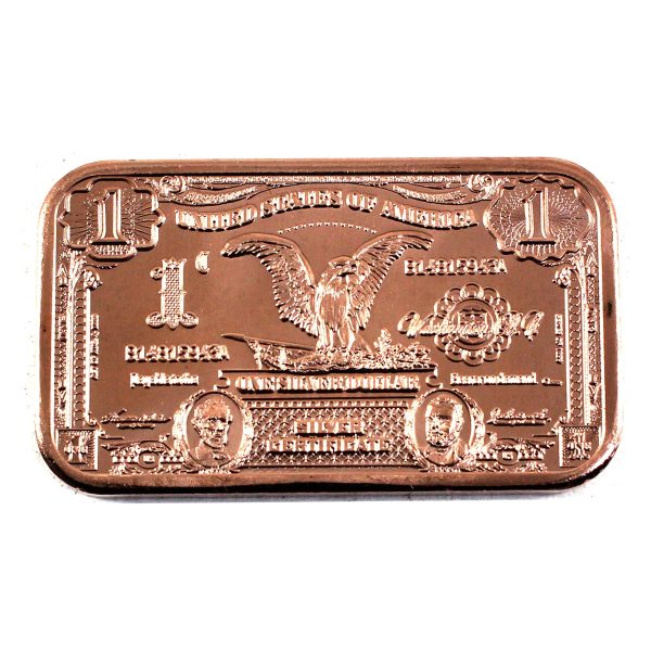 $1 Black Eagle Bar 1oz. .999 Fine Copper For Sale