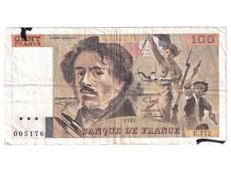 France 1991 Pick #154f 100 Francs VF (damaged) For Discount