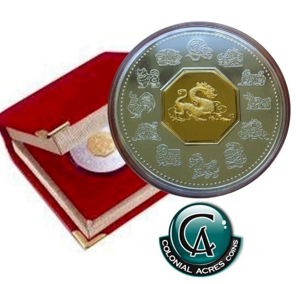 RDC 2000 Canada $15 Year of the Dragon Sterling & Gold Plated Cameo (Impaired) Discount