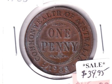 Australia 1933 Penny Almost Uncirculated (AU-50) For Discount