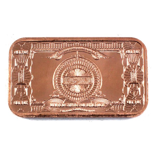 $1 Black Eagle Bar 1oz. .999 Fine Copper For Sale