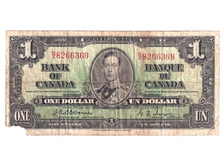 BC-21a 1937 Canada $1 Osborne-Towers, B A, F-VF (Damaged) Cheap