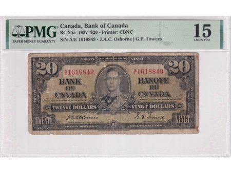 BC-25a 1937 Canada $20 Osborne-Towers, A E, PMG Certified F-15 Online