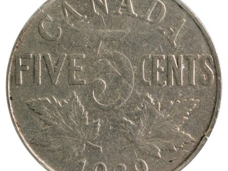 1929 Canada 5-Cents F-VF (F-15) Scratched, Cleaned or Impaired For Discount