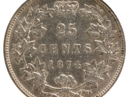 1874H Canada 25-Cents VF-EF (VF-30) Scratched Cheap