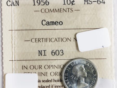 1956 Canada 10-Cents ICCS Certified MS-64 Cameo on Sale