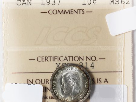 1937 Canada 10-Cents ICCS Certified MS-62 Supply