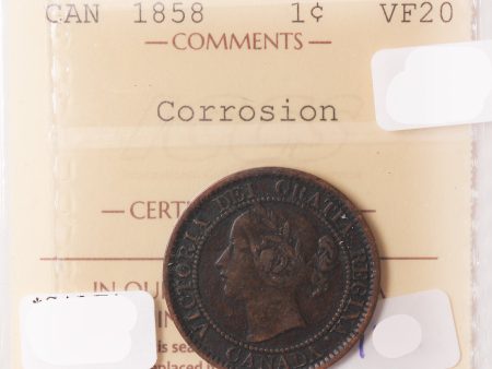 1858 Canada 1-Cent ICCS Certified VF-20 (Corrosion) Discount