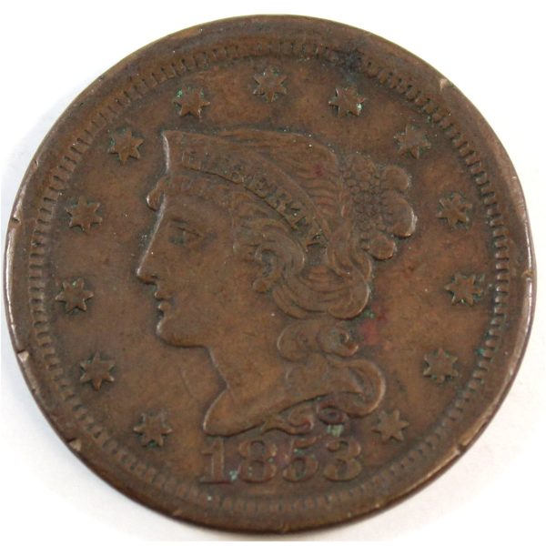 1853 USA Cent VF-EF (VF-30) $ For Cheap