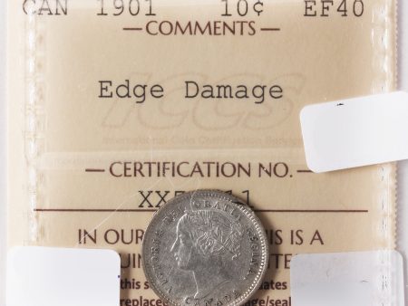 1901 Canada 10-Cents ICCS Certified EF-40 (Edge Damage) Supply