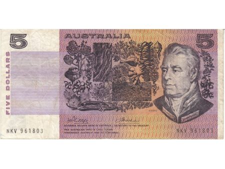 Australia Note 1974 5 Dollars, VF (tear) Discount