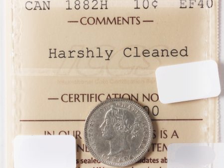 1882H Canada 10-Cents ICCS Certified EF-40 (Harshly Cleaned) For Cheap