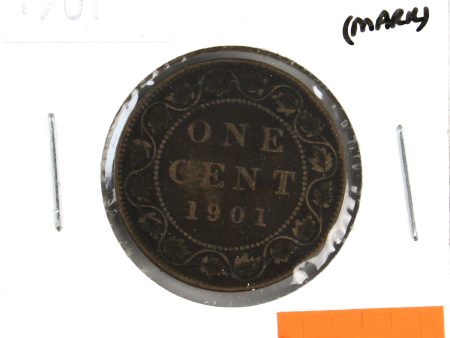 1901 Canada 1-cent F-VF (F-15) Corrosion, marks, or impaired on Sale