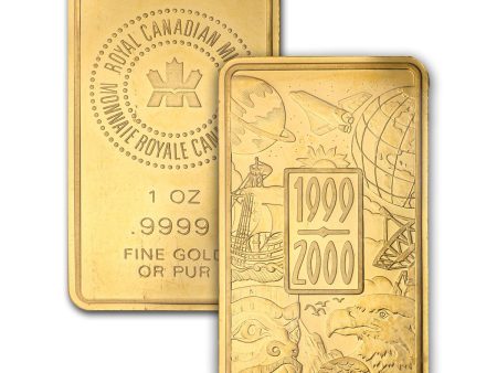 (LPO) Royal Canadian Mint w Millennium (1999 2000) Back 1oz. Gold Bar (Tax Exempt). NO Credit Card, PayPal For Discount