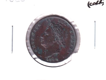 Great Britain 1828 Farthing Extra Fine (EF-40) Corrosion Online now