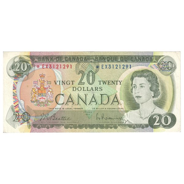 BC-50aA 1969 Canada $20 Beattie-Rasminsky, Replacement,*EX, VF For Sale