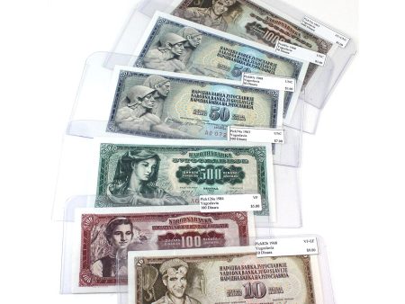 Lot of 6x 1963-1984 Yugoslavia Mixed Denominations, VF to UNC, 6Pcs. on Sale