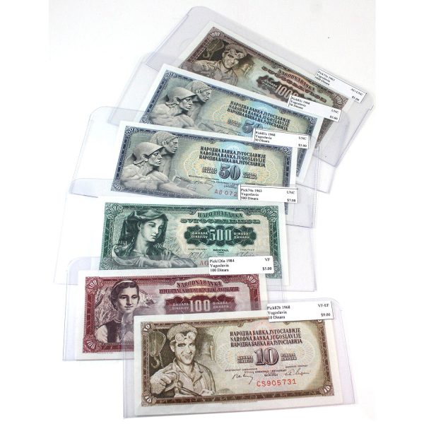 Lot of 6x 1963-1984 Yugoslavia Mixed Denominations, VF to UNC, 6Pcs. on Sale