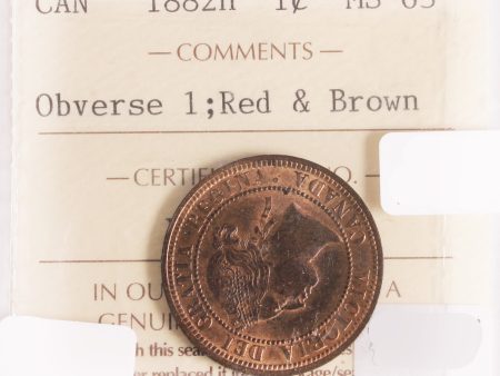 1882H Obv 1 Canada 1-Cent ICCS Certified MS-63 (Red & Brown) Discount