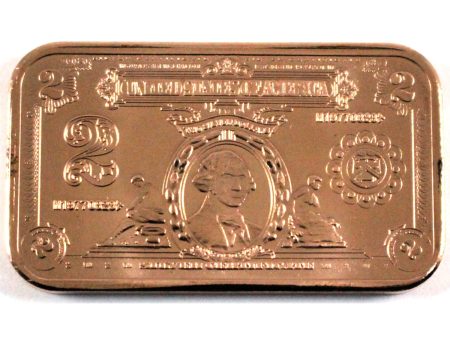 $2 George Washington Bar 1oz. .999 Fine Copper For Cheap