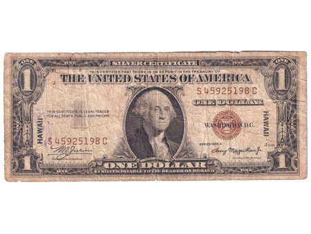 USA 1935A $1 Note, FR #2300, Julian-Morgenthau, Silver Cert., HAWAII, Fine (Damaged) Hot on Sale