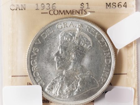 1936 Canada Dollar ICCS Certified MS-64 Hot on Sale