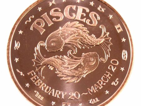 Zodiac Pisces 1oz. .999 Fine Copper Online Sale