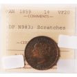 1859 DP N9#3 Canada 1-Cent ICCS Certified VF-20 (Scratches) on Sale