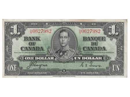 BC-21d 1937 Canada $1 Coyne-Towers, U N, EF (Stain) For Discount