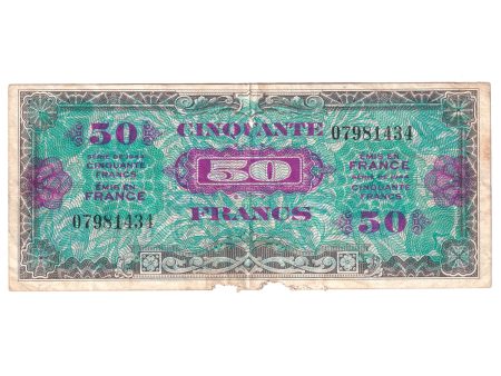 France 1944 Pick #117a 50 Francs VF (damaged) on Sale