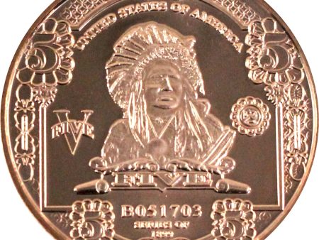 $5 Indian Chief 1oz. .999 Fine Copper For Cheap