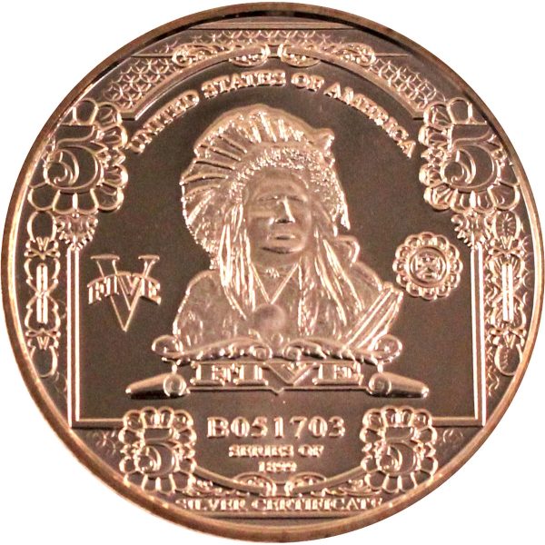 $5 Indian Chief 1oz. .999 Fine Copper For Cheap