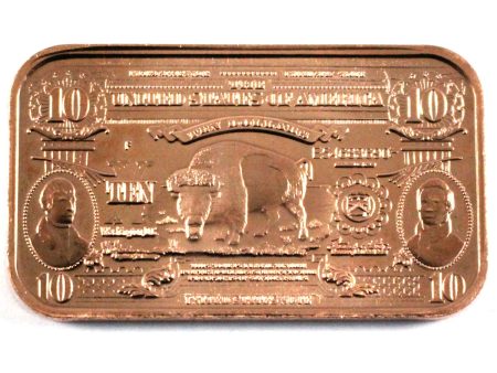 $10 Bison Bar 1oz. .999 Fine Copper For Cheap