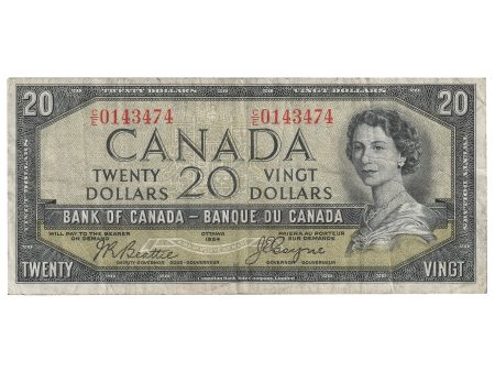 BC-33b 1954 Canada $20 Beattie-Coyne, Devil s Face, C E, VF on Sale