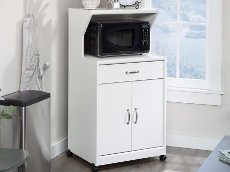 Microwave kitchen Cart Glacier White on Sale