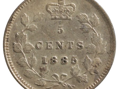 1885 Small 5 Canada 5-Cents Extra Fine (EF-40) Scratched Online