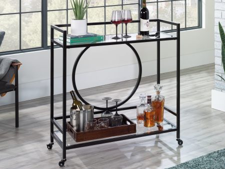 Int Lux Bar Cart Black glass 3a Online Sale