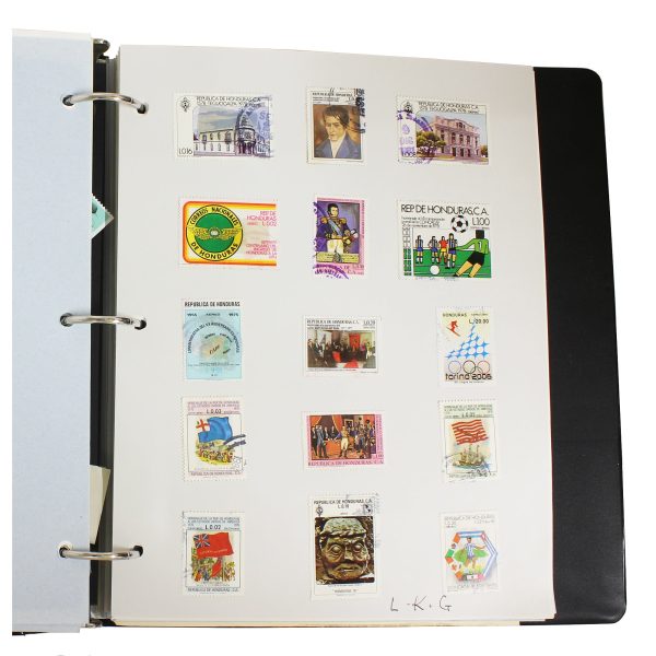 150+ World Stamps, Some Cancelled, In Black Binder Hot on Sale