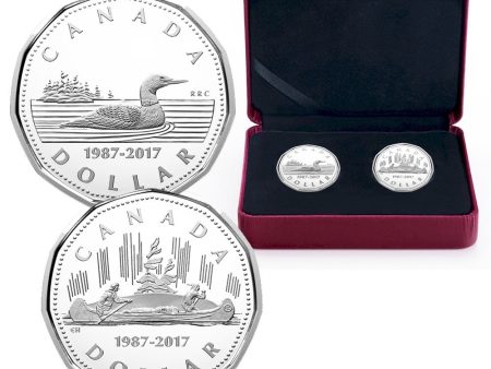 RDC 2017 Canada $1 30th Anniversary of the Loonie 2-coin (No Tax) impaired Discount