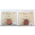 Pair of 1997 & 1998 Canada 1-Cent ICCS Certified MS-66 Red , 2Pcs. Supply