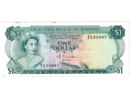 Bahamas Note Pick #35a 1974 1 Dollar, Donaldson, VF (impaired) Online Sale